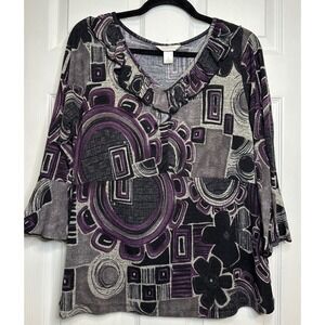 Cj Banks Vintage Y2K Purple Retro Top‎ Size X